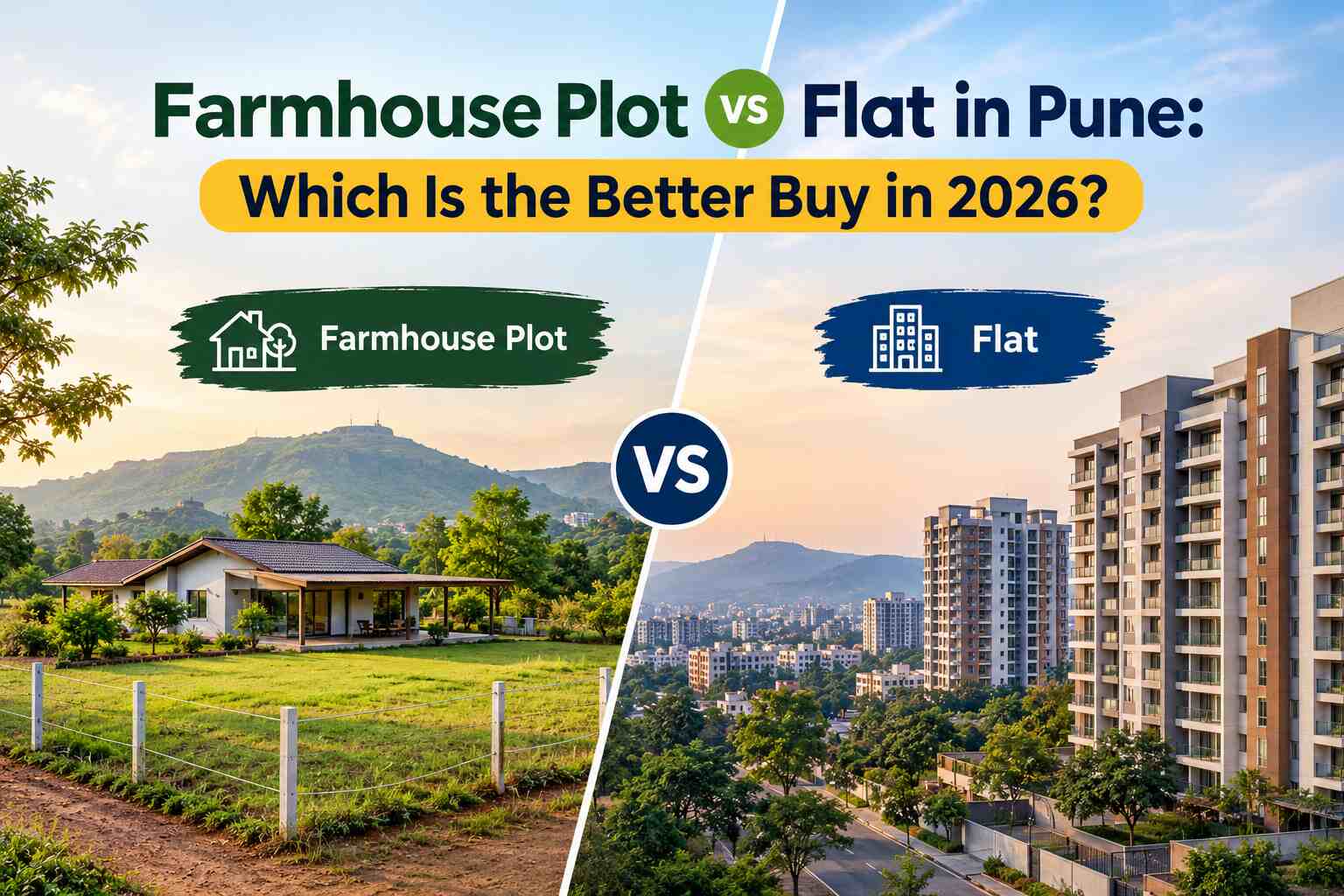 Farmhouse plot near Pune compared with a flat — Vanjale, Bhor belt